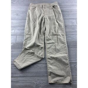 VTG Unbranded Khaki Tan Straight Wide Leg Twill Workwear Pants Mens 33x31